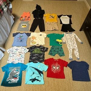 3T Boy Apparel Lot - Sharks, Dinosaurs, Spiderman - Multicolor